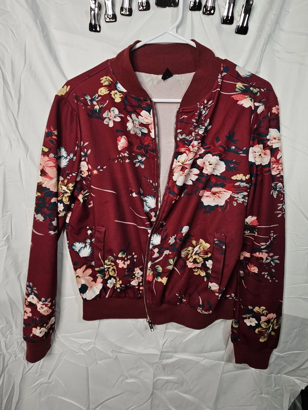 SHEIN burgundy floral